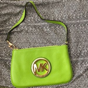 Green Michael Khors wristlet